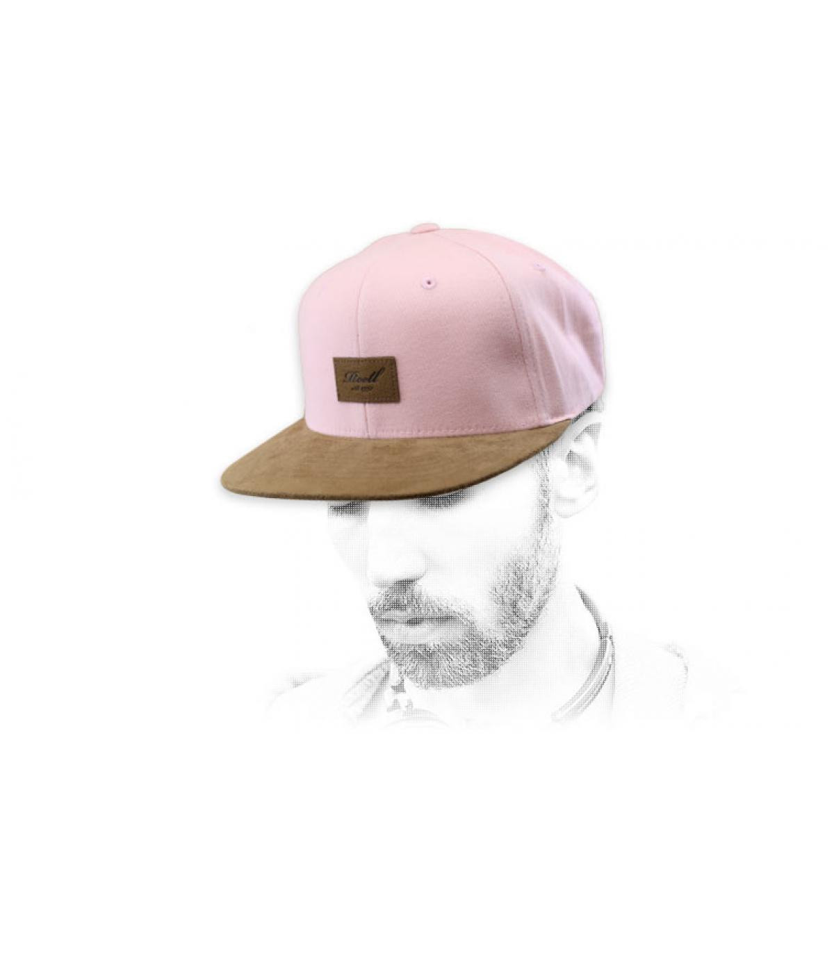 Pink suede cap on sale